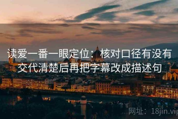 读爱一番一眼定位：核对口径有没有交代清楚后再把字幕改成描述句