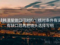 读韩漫屋做口径对拍：核对条件有没有缺口后再把镜头选择写明
