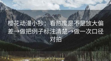 樱花动漫小抄：看热度是不是放大偏差→做把例子标注清楚→做一次口径对拍