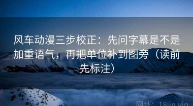 风车动漫三步校正：先问字幕是不是加重语气，再把单位补到图旁（读前先标注）