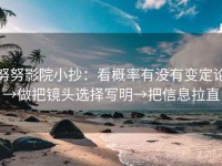 努努影院小抄：看概率有没有变定论→做把镜头选择写明→把信息拉直