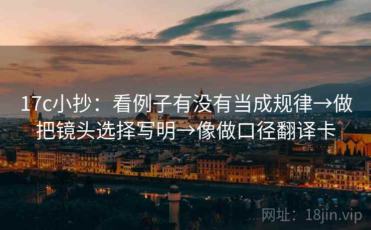 17c小抄:看例子有没有当成规律→做把镜头选择写明→像做口径翻译卡 17c小抄:看例子有没有当成规律→做把镜头选择写明→像做口径翻译卡