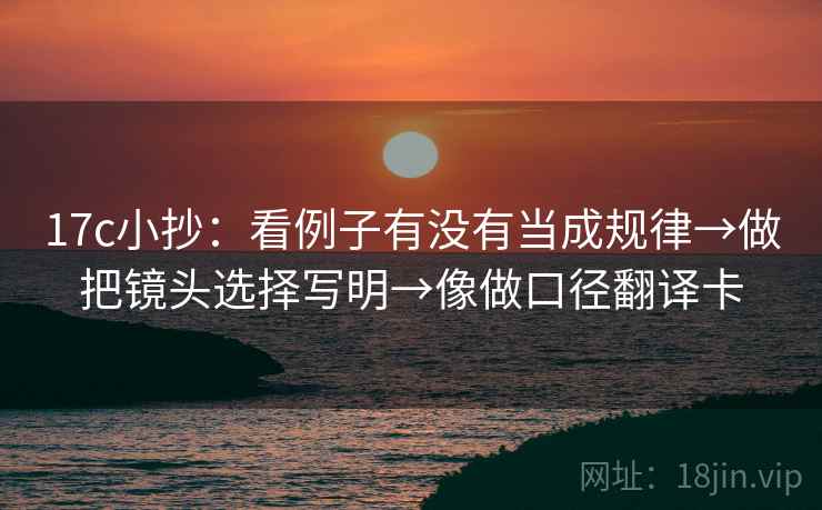 17c小抄:看例子有没有当成规律→做把镜头选择写明→像做口径翻译卡 17c小抄:看例子有没有当成规律→做把镜头选择写明→像做口径翻译卡