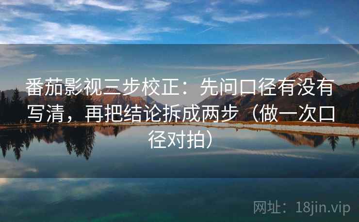 番茄影视三步校正:先问口径有没有写清,再把结论拆成两步(做一次口径对拍) 番茄影视三步校正:先问口径有没有写清,再把结论拆成两步(做一次口径对拍)