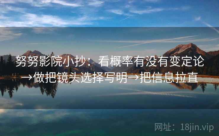努努影院小抄：看概率有没有变定论→做把镜头选择写明→把信息拉直